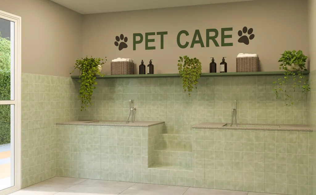 Perspectiva ilustrada do pet care