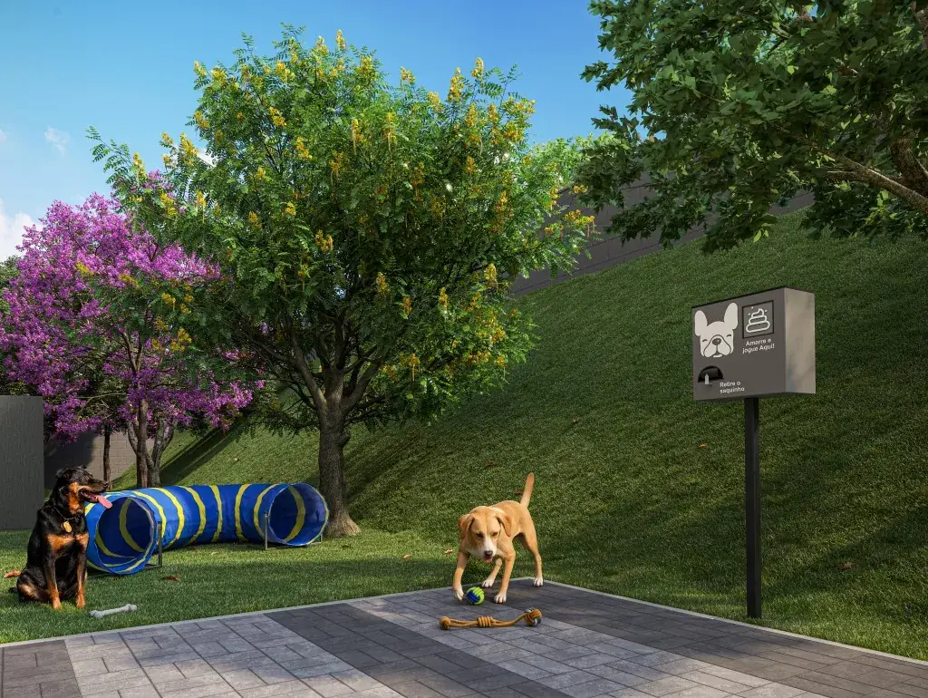 Perspectiva ilustrada do pet place